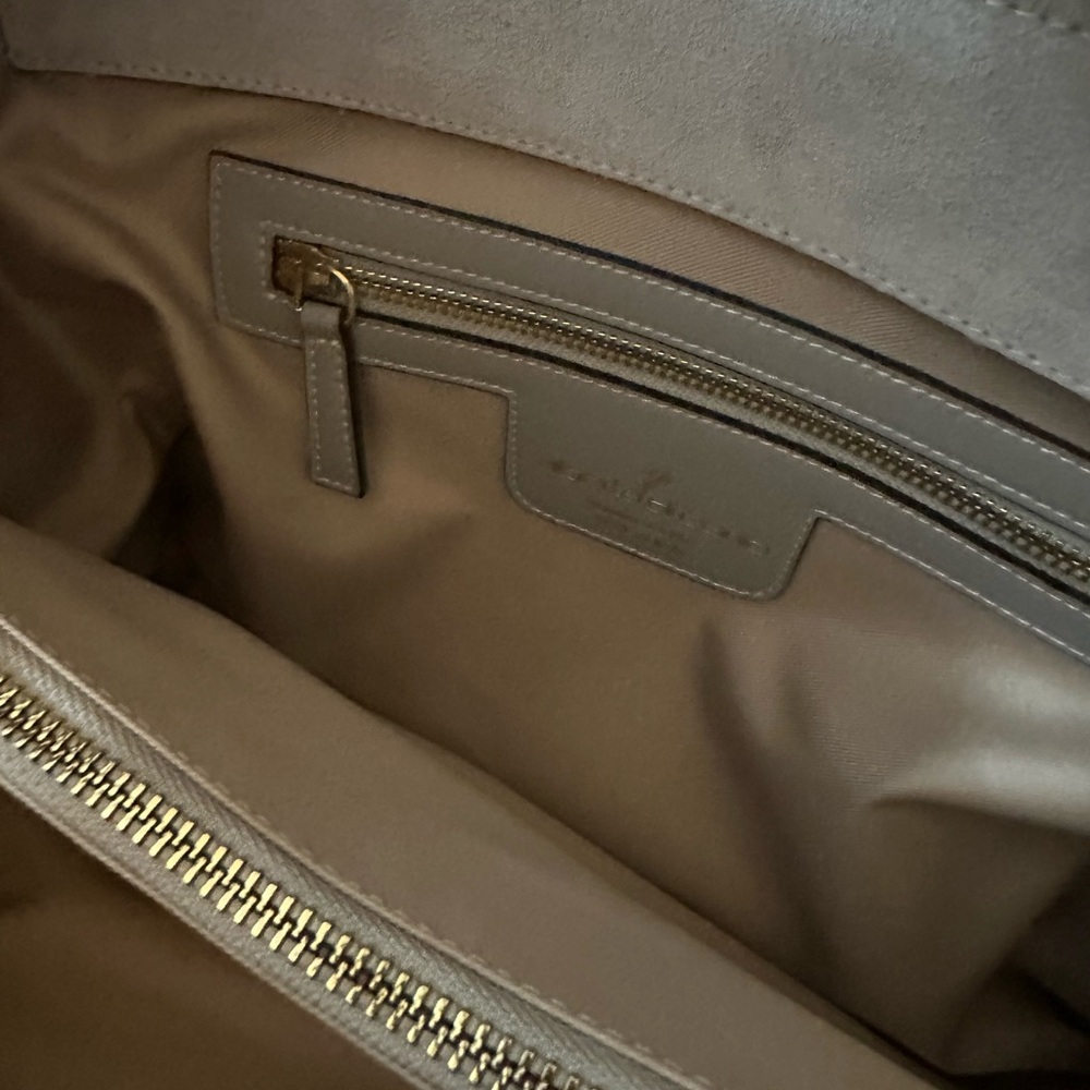 Alberta Di Canio Made in Italy Genuine Leather Grey Satchel Handbag Quiet Luxury - Picture 6 of 12